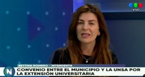 Bettina Romero entrevistada en Telefe Salta. 